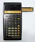 TI-59 with card for the dice game La Generala.