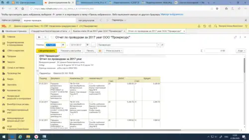 Отчет по проводкам