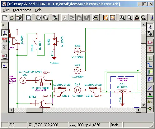 Редактор электронных схем eeschema