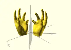 hand(); // исходник mirror([1,1,0]) hand();