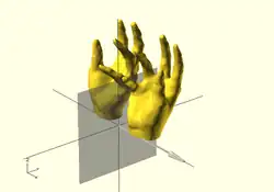 hand(); // исходник mirror([1,0,0]) hand();