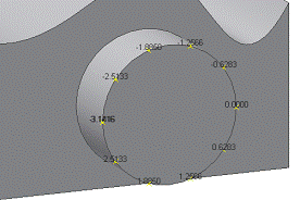 Параметрическое пространство круглого ребра