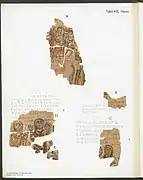 Pl. 7, Verso - A: Samuel enthroned next to David. C: Prophetess Anna. D+E: Elizabeth next to Mary with the baby Jesus.