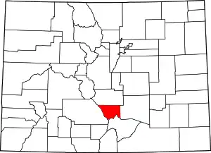 State map highlighting Custer County