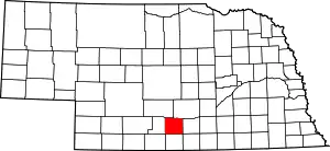 Map of Nebraska highlighting Phelps County