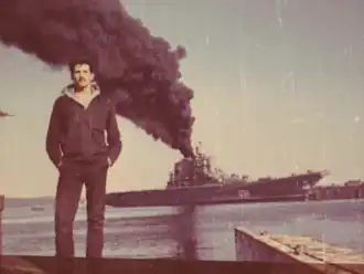 Авианесущий крейсер «Баку» перед заходом в ПД-50, 1991 год