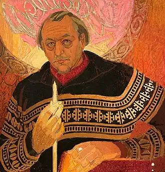 Автопортрет. 1980-е гг. Бумага, темпера. 16,5х16 см