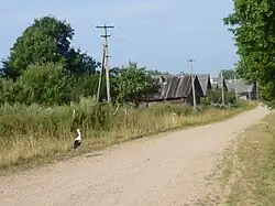 Аист у дороги в Алушково