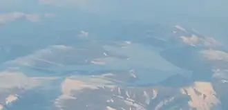 Аэрофотоснимок озера Сут-Холь с западной стороны 12 декабря 2012 года