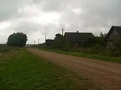 Дорога в деревне Алушково