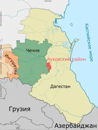 Ауховский район на карте