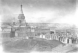Вид собора с бакинской крепости в конце XIX века