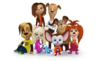 Слева направо: мама, папа (верхний ряд)Дружок, Роза, Малыш, Гена, Лиза (нижний ряд)