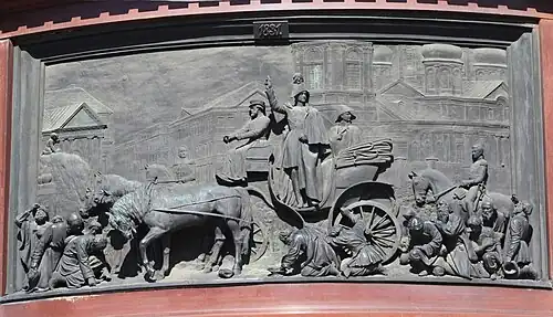 Николай I на Сенной площади в Петербурге во время холеры 1831 года