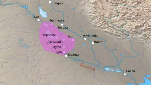 Территории, находившиеся под властью Али бен Мазьяда с 1006/07 года.