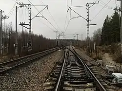 Стрелочный перевод. Вид в сторону ст. Выборг.