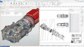 Блок привода в T-FLEX CAD