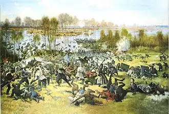 Эпизод битвы: картина Е. Тихменева «Бой на реке Салмыш»