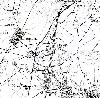 Бутово и Поляны на карте 1930 года