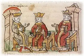 Василий II Болгароборца и Константин VIII убеждают Анну выйти за Владимира