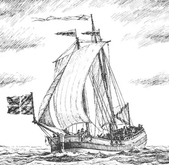 Изображение флейта из справочника А. А. Чернышёва «Российский парусный флот»