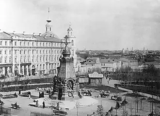 Москва. Вид на памятник героям Плевны. Фото 1888г.
