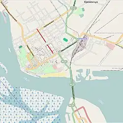 На карте Кременчуга