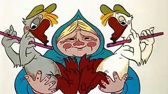 Кадр из мультфильма «Два весёлых гуся»