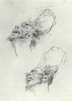 Наброски головы распятого Христа, 1892