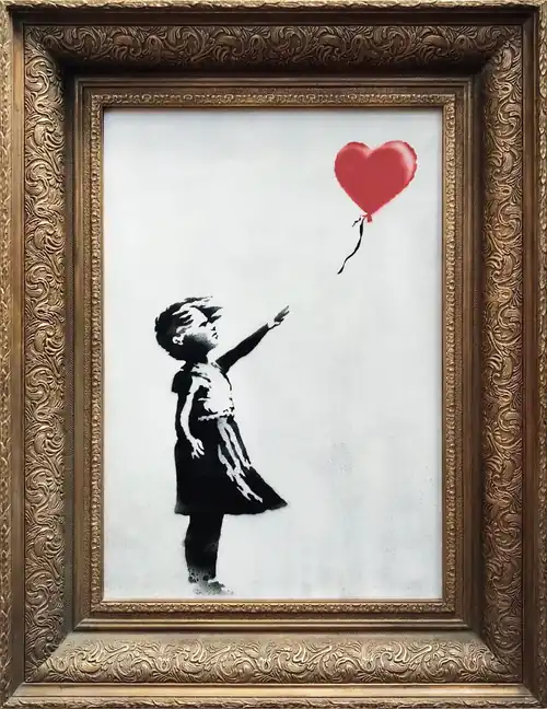 Картина «Девочка с воздушным шаром» (Girl With Balloon, 2006; другое название — «Любовь - в мусорном баке» (Love Is in the Bin))