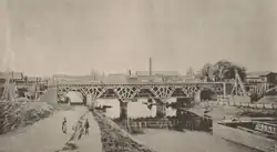 Мост с деревянными пролётными строениями подкосной конструкции