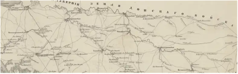 Екатериновская станица на карте 1857 года