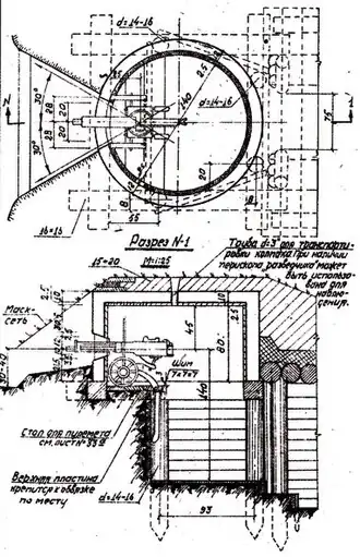 Установка железобетонного колпака на сруб