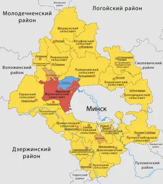 Ждановичский сельсовет на карте