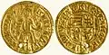 Золотой Угорский дукат Ивана III Великого и его соправителя Ивана Молодого с изображением князя Ивана Великого