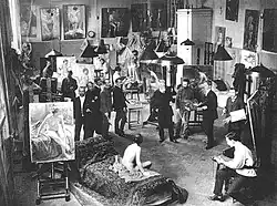 Персональная мастерская профессора В. Е. Маковского в ИАХ, 1913 г.