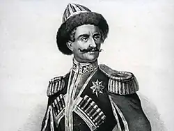 Портрет Шамиля, созданный художником Зоттой и литографом Падринелли в Милане в 1840 году.