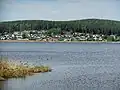 Вид с южного берега на посёлок Исеть