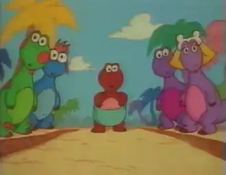 Кадр из мультфильма «Динозаврики»