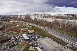 Вид на проспект Универсиады в сторону центра города и микрорайон Танкодром