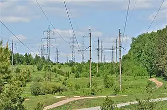 Линии электропередачи, проходящие через Константиновку в северном направлении