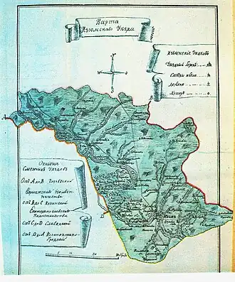 Карта Изюмского уезда из описания 1788 года