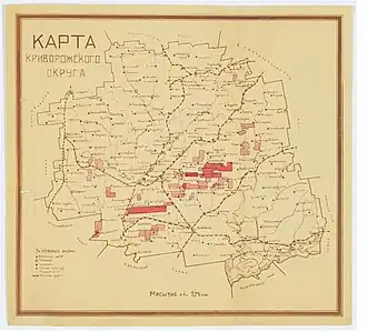 Криворожский округ на карте