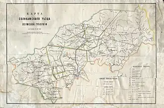 Соликамский уезд на карте