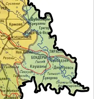 Тираспольский округ на карте