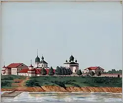 Вид Кириллова (Мало-Кириллова) монастыря, работа художника Владимира Седова. Вторая половина XIX века.