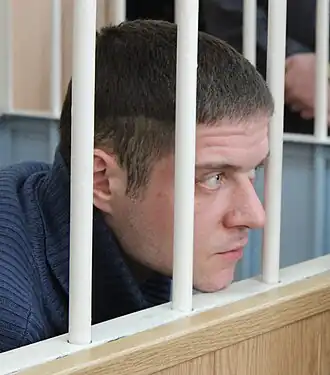 Степан Комаров во время судебного заседания