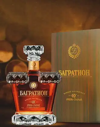 Хрустальная бутылка "Багратиона" с элементами позолоты