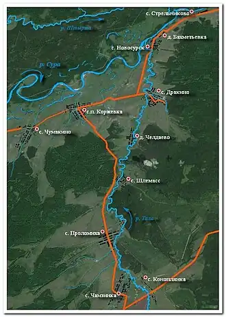 Коржевское сельское поселение на карте