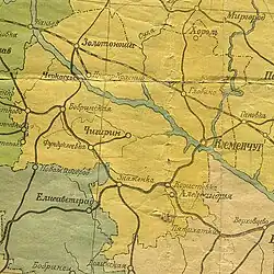 Карта Кременчугской губернии, 1921 год